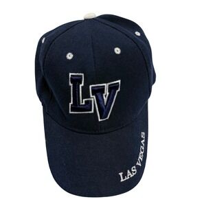 Lanza Las Vegas LV Baseball Cap Navy Blue Adjustable Men's